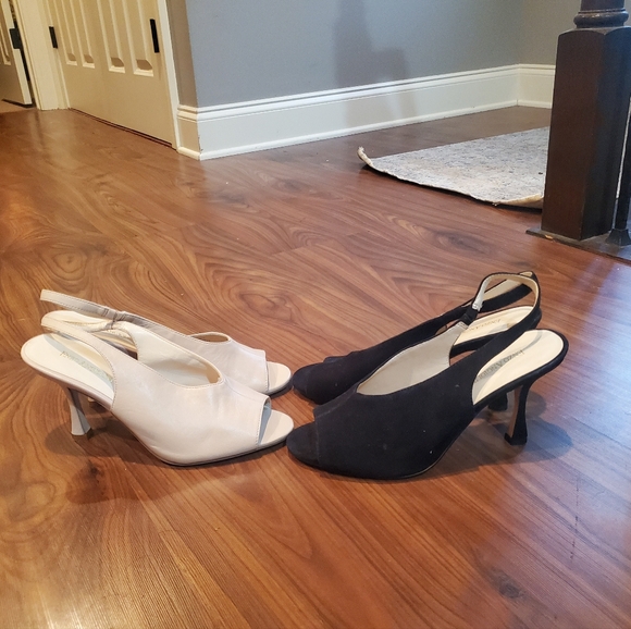 2 pr. Leather Sling Back Pumps size 9 - Picture 2 of 4